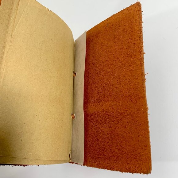Handcrafted Embossed Leather Bound Journal Notebook Unlined Stamped Pages Mini - Picture 10 of 10